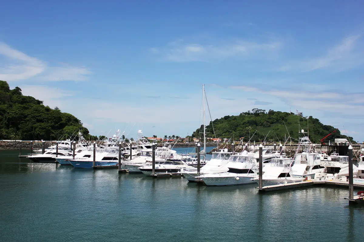 Yachts moored at the Amador Causeway marina, Panama City