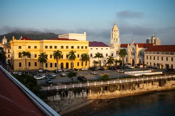 Casco Antiguo (San Felipe), Panama City, seen from the bay